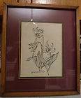 Beautiful Framed & Matted Pen & Ink Artwork of Yellow Violets by Bill 