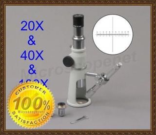 Portable Shop Measuring Microscope 20x 40x 100x with Reticle Eyepiece