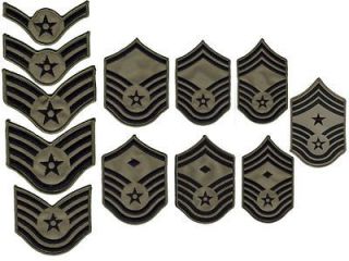 Air Force USAF ABU Chevron Rank Insignia Patches Pair Set Sew On