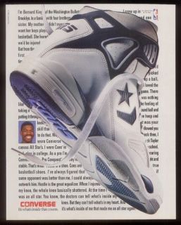 1991 Converse All Star shoes Bernard King photo ad