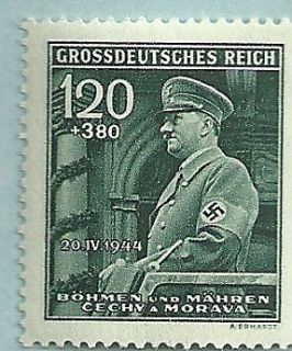   NAZI German Original Stamp Adolf Hitler + Swastika Mnh