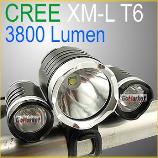 3x CREE XML XM L T6 LED 3800Lum Bike Bicycle Light Lamp HeadLamp 