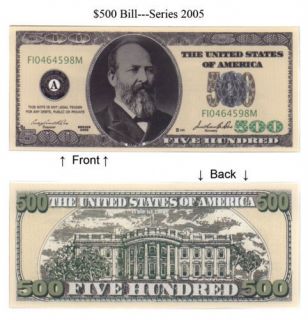 500 Five Hundred Casino Dollars Bill Notes 2 for $1.00