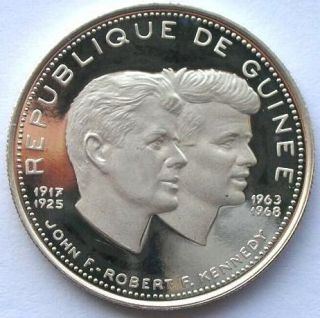 Guinea 1970 John Kennedy 200 Francs Silver Coin,Proof