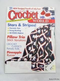   Magazine June 2003 ~ Fourth of July ~ Patriotic Afghan ~ Pineapple