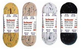 10 Seconds Paired & Banded Waxed Hockey Laces Multiple Colors