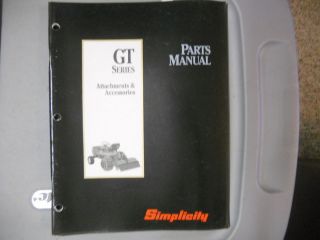   Parts Manual GT Series Attachments And Accessories Lawn Tractors