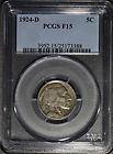 1924 D PCGS F15 Buffalo Nickel 5c Five Cents  Antique US 