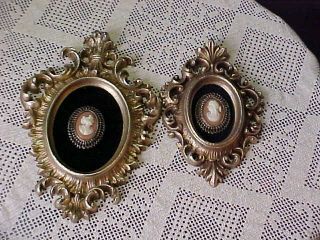 Cameo Ladies On Black Wall Art Two Vintage Frames By Burwood Products 