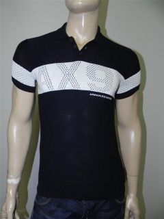 New Armani Exchange AX Mens Slim/Muscle Fit Mesh Polo Sweater