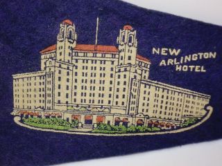 Vintage MIni Felt Pennant Flag ARLINGTON HOTEL HOT SPRINGS ARKANSAS