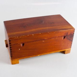   Wood Storage Box Primitive Souvenir Trinket Case Atlantic City NJ