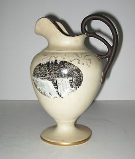 Miniature Matt Green Arts & Crafts Zanesville Art Pottery Low Bowl Nut 