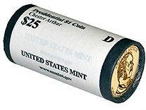 2012 D CHESTER ARTHUR Presidential Dollar Roll UNC Unopened 