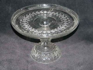 Antique EAPG Pressed Pattern glass pedestal cake stand plate 4pc mold 