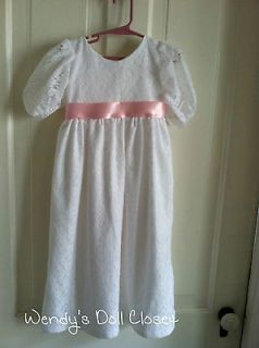   Regen​cy Era Dress~Jane Austen Girls Size 4♥White Satin ♥Lace