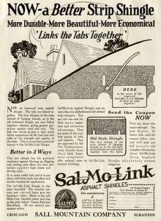  ADVERTISEMENT FOR SAL MO LINK ~ THE BETTER ASPHALT STRIP SHINGLE