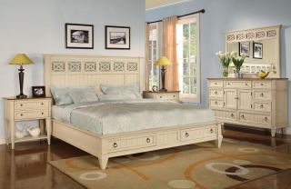 Cottage King Size Bed with Drawers Bedroom Furniture