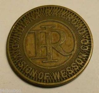 Indiana Railroad Company (Muncie) transit token   IN660G