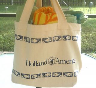 Holland America Lines Logo Canvas Beach Tote / Bag Open Size 12 x 12 