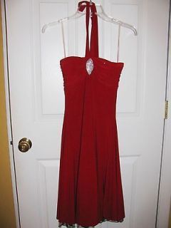 Darlin STUNNING Red Evening Cocktail Party Dress with Jewels   Size 