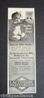 1909 Lactomode Pasteurizer Wheeling WV Baby Safety Ad