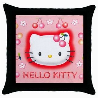   Kitty Pink Cherries Rare Collectible High Quality Throw Pillow Case