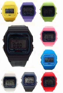 New UNISEX DIGITAL ELECTRONIC WATCH Silicone Rubber Jelly RETRO 