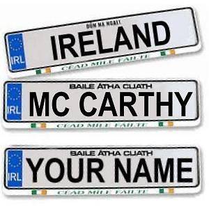 Customized Irish Ireland License Plate Your choice Text