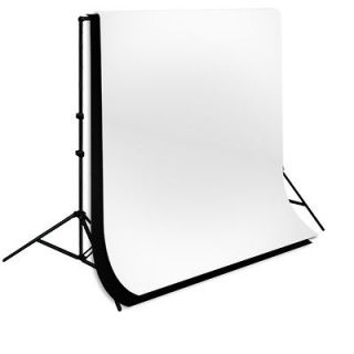 10 x 16 ft Black & White Muslin Backdrop with Backdrop Support Kit