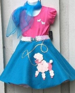 Teal Pink 50s Poodle Skirt Set Pageant Girl U CHOOSE SZ