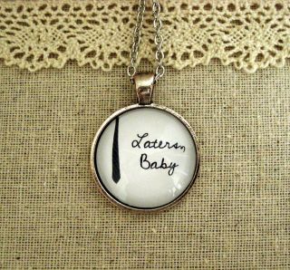 50 Fifty Shades of Grey Silver Laters Baby Tie Necklace (Gray, Freed 