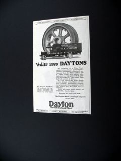 Dayton Wheels White Truck Bakers Ice Cream print Ad