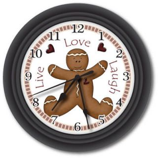 COUNTRY GINGERBREAD MAN CLOCK LIVE LOVE LAUGH   BAKERY
