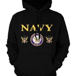 United States Navy Sweatshirt Hoodie Bald Eagle With Anchor Pullover 