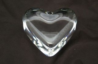 Baccarat Clear Glass Heart Paperweight 3 5/8 Wide