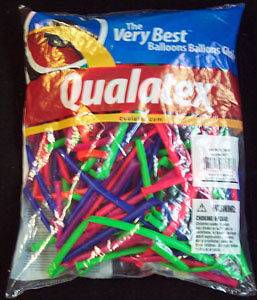 Qualatex Balloons Neon Assortment 100 Count Animal Twist Size 260 