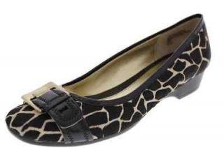 Bandolino NEW Holden Black Ivory Animal Print Fur Ballet Flats Shoes 7 