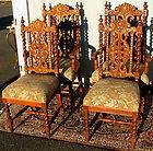 SET OF FOUR GOTHIC BARLEY TWIST CHAIRS HIGHLY CARVED IN TIGER OAK 2 