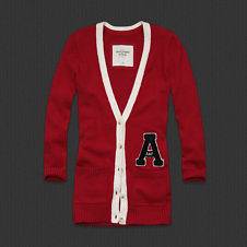 NEW NWT Abercrombie womens medium M cardigan sweater varsity charlie 