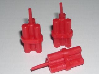 LEGO 3 Red Minifig Dynamite Sticks Bundle 7327