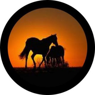 Horse in the sunset Western Print #8 Bar Stool Cover