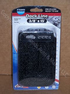 Floating Dock Line Black 3/8x15 MFP Boat 12 Loop