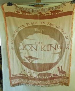 Lion King Vintage Disney Copyright Marked Coverlet Wall Hanging Earth 