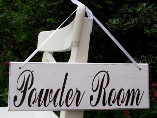 Shabby Chic Powder Room wood plaque/sign