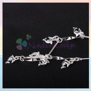 Lady Silver Plated Dolphin Pendant Anklet Ankle Bracelet Hawaii Beach