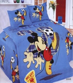 Disney Mickey Mouse Football soccer cover Sheet pillow case for single 