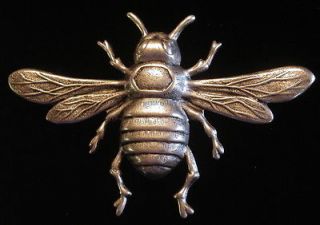 Napoleonic Bee Pin Brooch Oxidized Matte Silver Bumble Bee Honey Bees