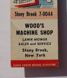 1950s Matchbook Woods Machine Shop Lawn Mower Sale and Service Stony 