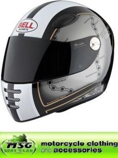 BELL M1 ISLE of MAN RACE MOTORCYCLE HELMET BLACK/SILVER SMALL
